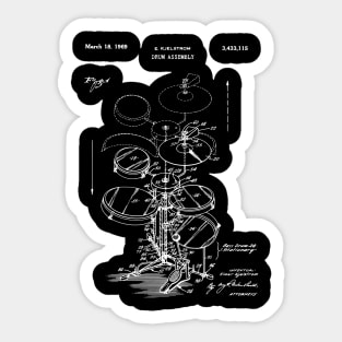 Portable Drum Set Assembly Patent Image Sticker